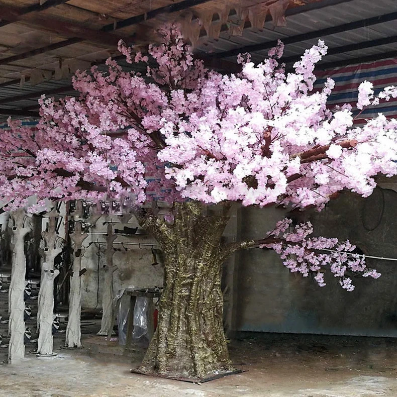 Diy Large Plastic Artificial Cherry Blossom White and Pink Flowers Bloesemboom Sakura Tree for Wedding Garden Decoration