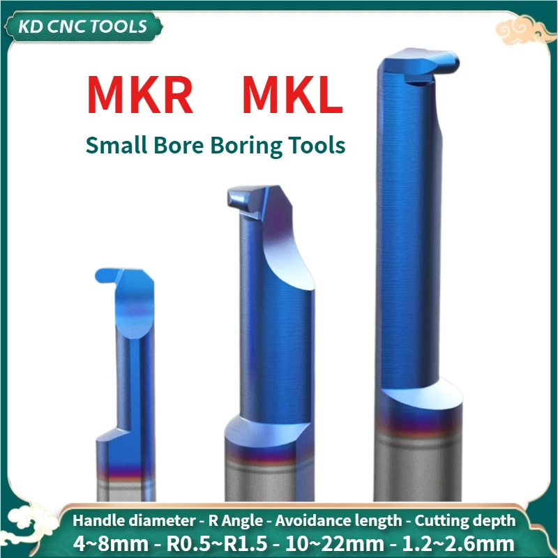 

MKR4 MKR5 MKR6 MKR8 Series Small Aperture Boring Tool MKR Inner Hole Circular Groove Boring Tool CNC Lathe Tools Tungsten Steel