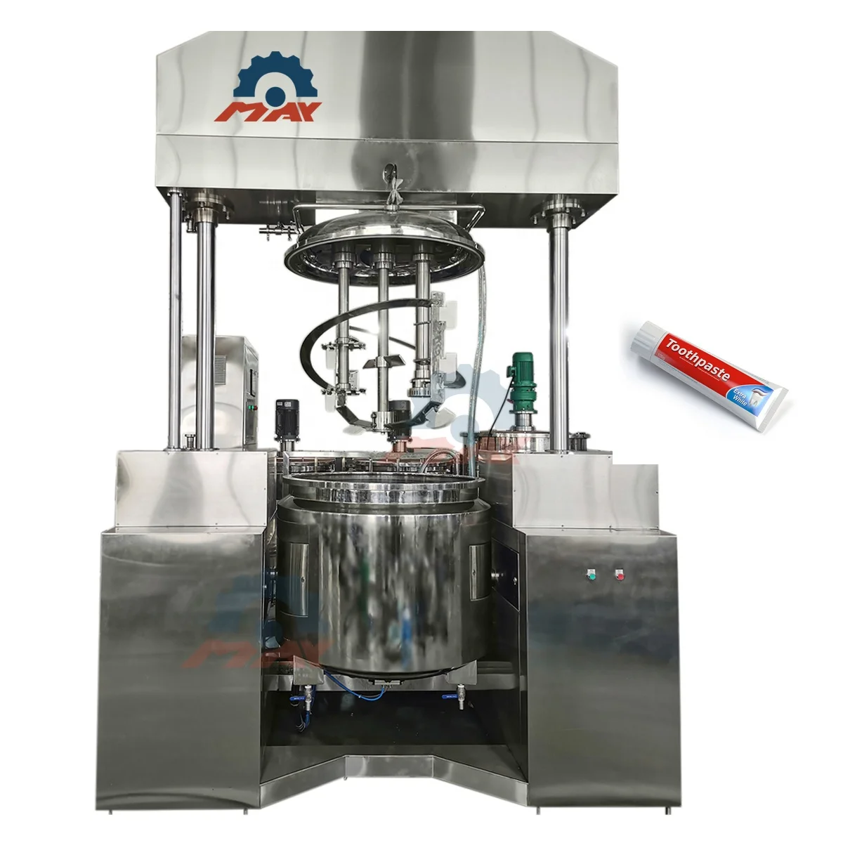 500L Stainless Steel 304 Vacuum High Shear Disperser Homogenizer Mixing Machine Electric/Steam Heating for Toothpaste