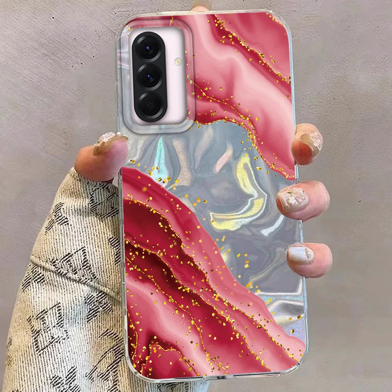 Für Samsung Galaxy A16 A26 A36 A56 A13 A04S A14 A24 A54 A15 A25 A35 A55 A12 A32 A22 A06 Telefon Fall Glitter Marmor Blumen Abdeckung