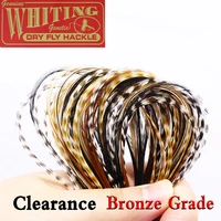 Venta de liquidación, paquete de 20 plumas, silla de gallo de grado bronce, mosca seca, atado de moscas, plumas 14-16 # Materiales para atar moscas con tamaño de gancho