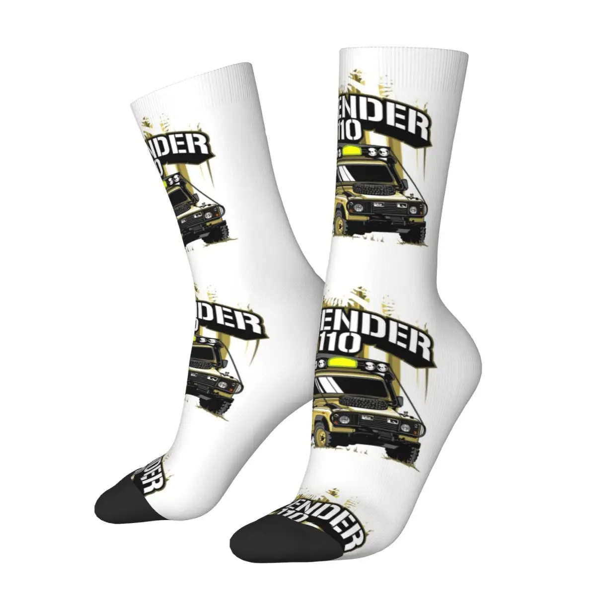 Happy Funny Men's compression Socks 4x4 Jeep Camel Truck Vintage Harajuku Camel Trophy Defender 110 Hip Hop Seamless Crew Sock