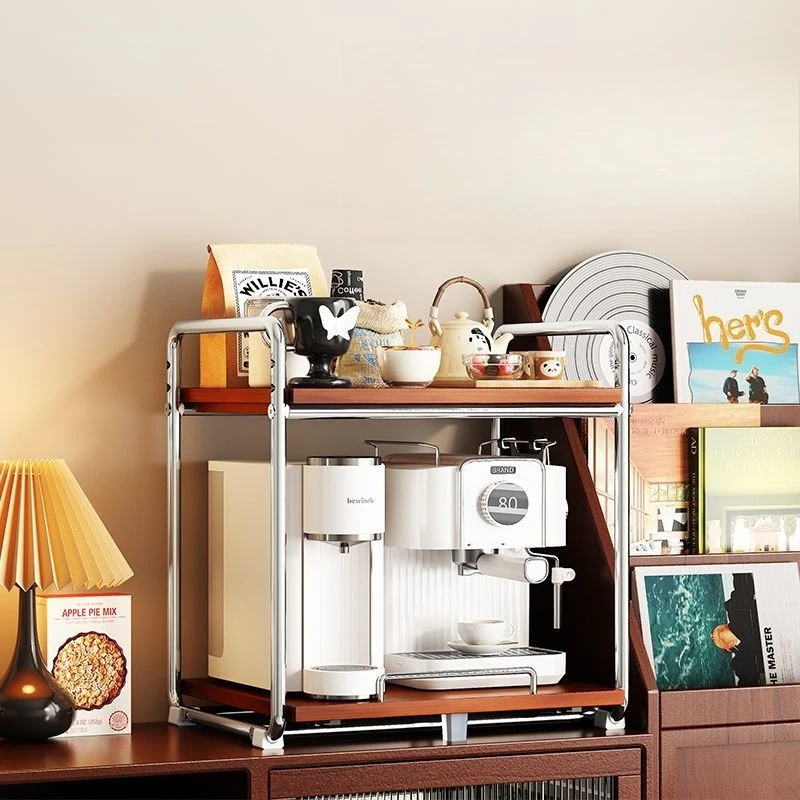 Medieval desktop multi-functional water cup storage rack, snack storage box, household small coffee machine rack