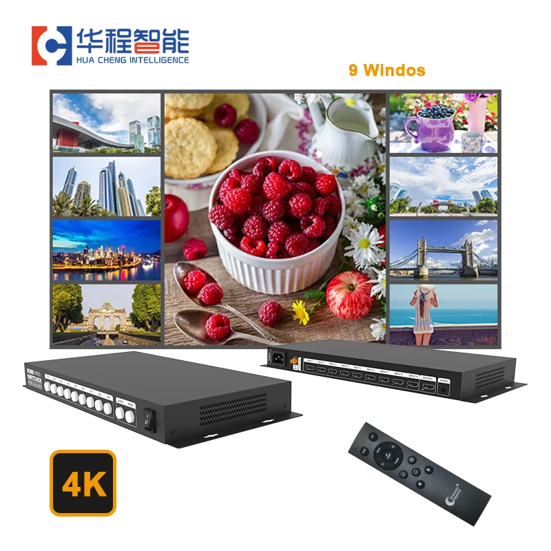 

NEW H9 4K Quad Multi Viewer 9 In 1 Out 2X1 4X1 6X1 8X1 9X1 Seamless Switcher LED TV Screen Divider Video Converter For HD Signal