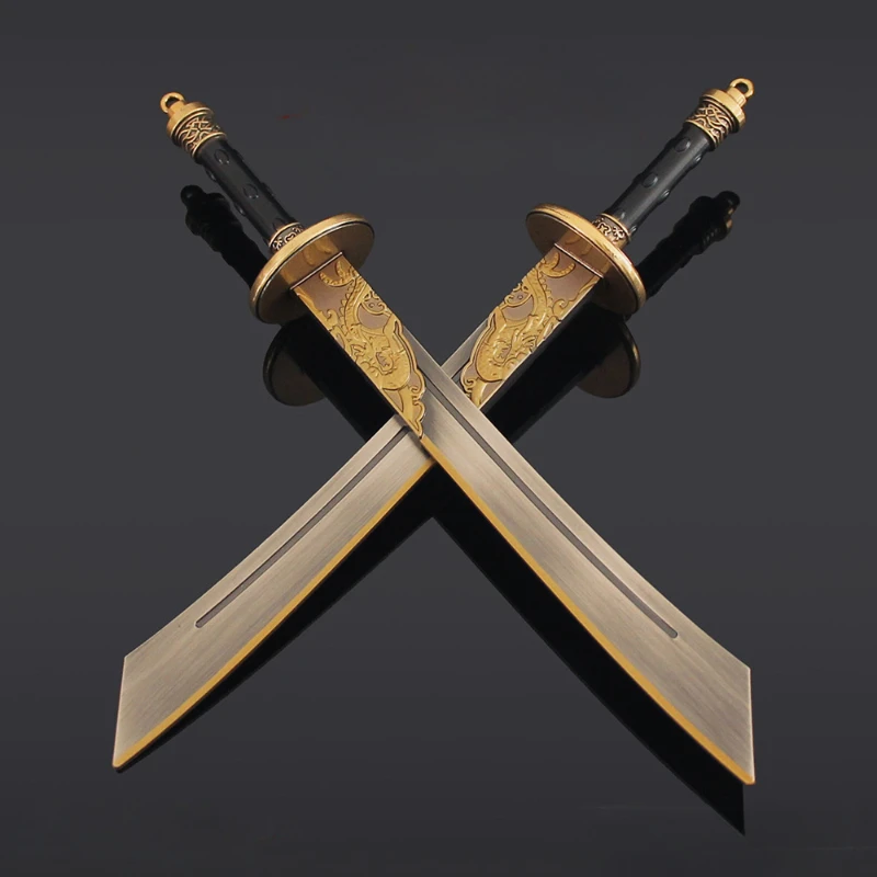 22cm/8.66in onde ventos conhecem armas de espada antiga sem concurso faca dupla modelo liga brinquedo espada decoração coleção metal menino