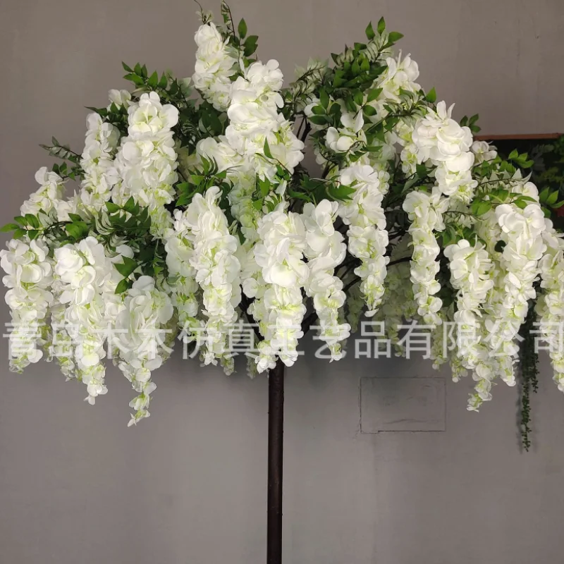 Customized Simulated Wisteria Flower Tree, Cherry Blossom Rose Tree 1.5 Meters Table Tree Restaurant Placed Props Fishing Bean