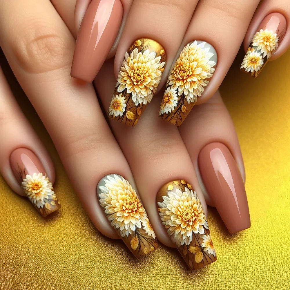 24 Stück mittellange Ballett-Kunstnägel, Spitze, Glitzer, Farbverlauf, goldener Sarg, falsche Nagelkunst, Perlen-Blumen-Linien-Design, zum Aufdrücken der Nägel