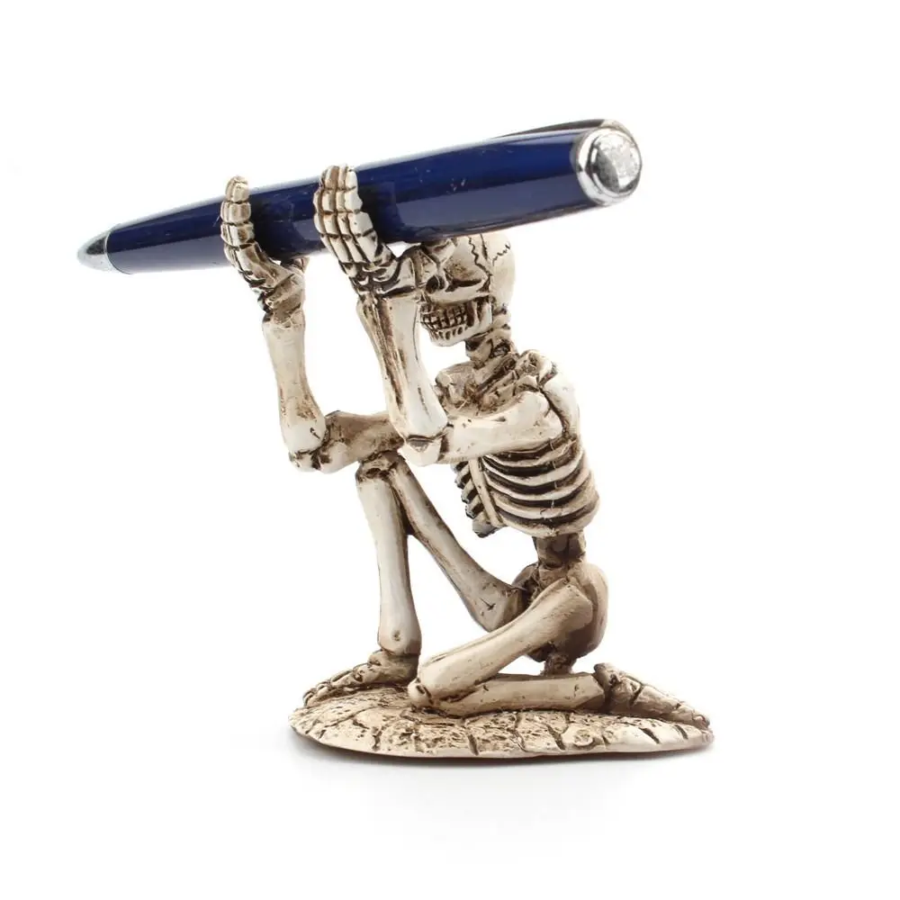 

Gothic Creative Skull Pen Holder Skeleton Portable Makeup Brush Holder Realistic Resin Toothbrush Holder Party Decoration