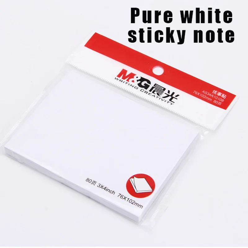 

Sticky Notepad Office Bookmark School Stationery Sticky Notes Posted Kawaii Simple Design White Stickers Memo Pad In Notebook