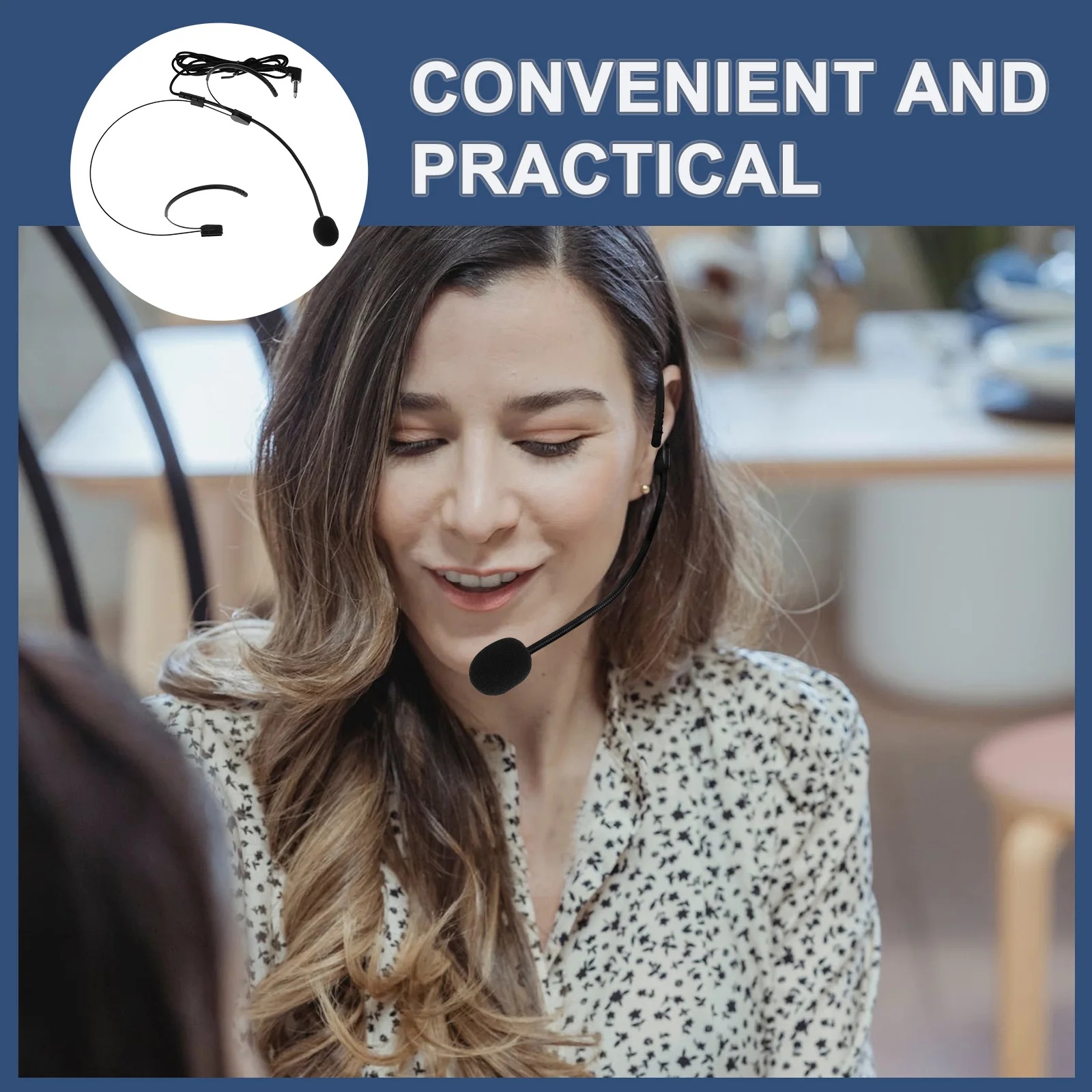 

Professional Headset Microphone Small Lightweight Head-Mounted Mic for Singing Speaking Voice Amplifier Microphone