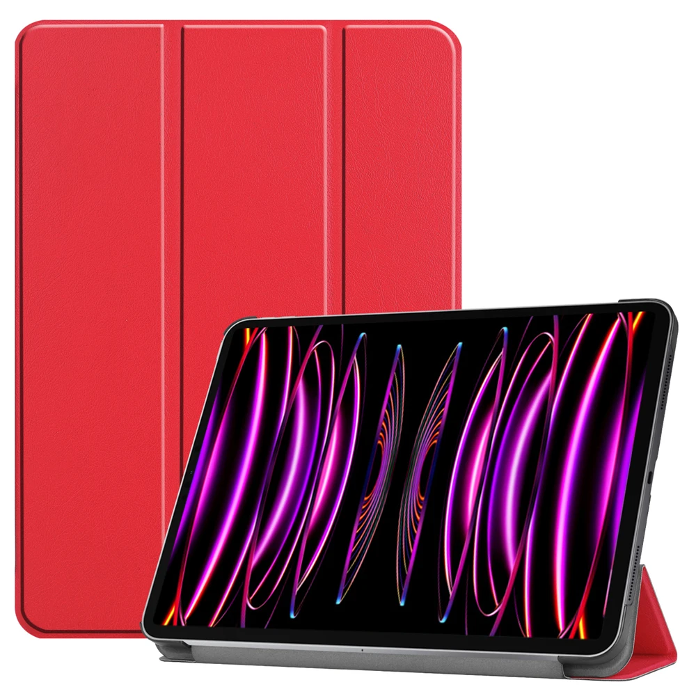 

Tablet Case for iPad Pro 12.9 2022 PU Leather Cover Auto-sleep/Wake Up Function Standing Angle Drop-proof Protective Shell