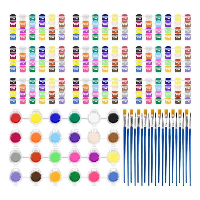 

Набор акриловых красок с кистями для детей, прочный набор из 10 контейнеров для хранения полосок для школы, дома, класса, дня рождения, вечеринки