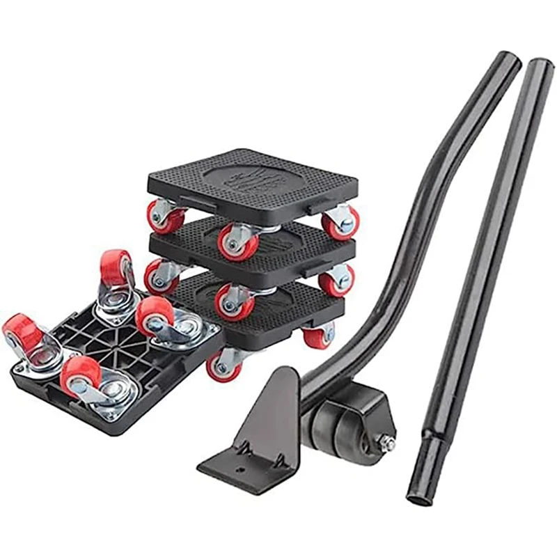 

1Set Furniture Moving Tool, With 4 Wheels And Portable Lift, For Moving Furniture, Refrigerators, Sofas Black Portable