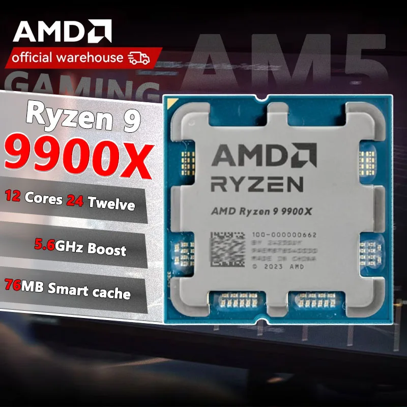 

Новый процессор AMD Ryzen 9 9900X R9 9900X, 5,6 ГГц, 12 ядер, 24 потока, 76 МБ, игровой кэш, 4 нм, TDP, 120 Вт, разъем AM5, игровой процессор Zen 5