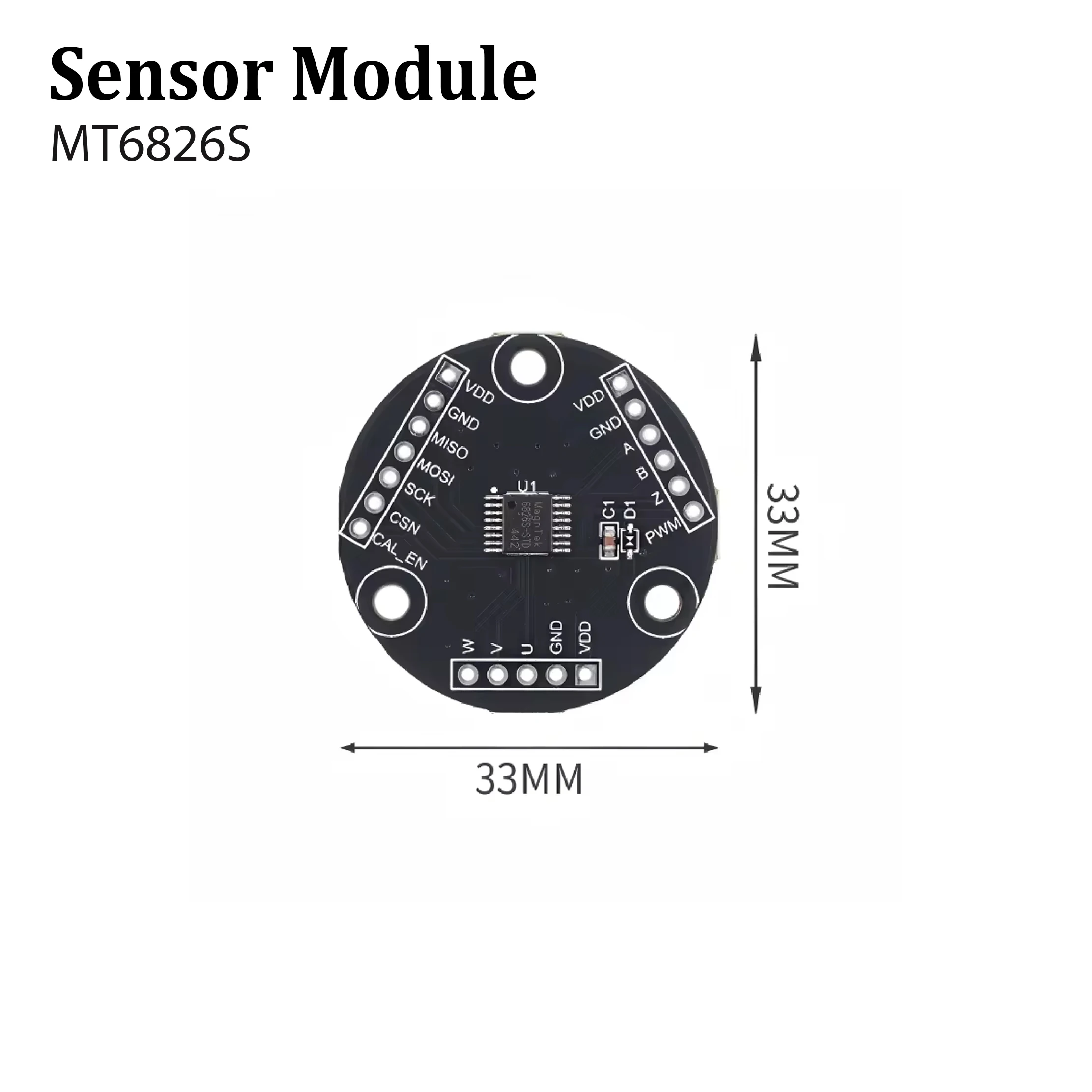 MT6826S High Precision High-Speed Magnetic Encoder Magnetic Induction Angle Measurement Sensor Module