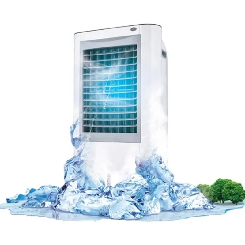 Household solar portable air cooler Universal vertical floor windowless humidity air cooler with wheels