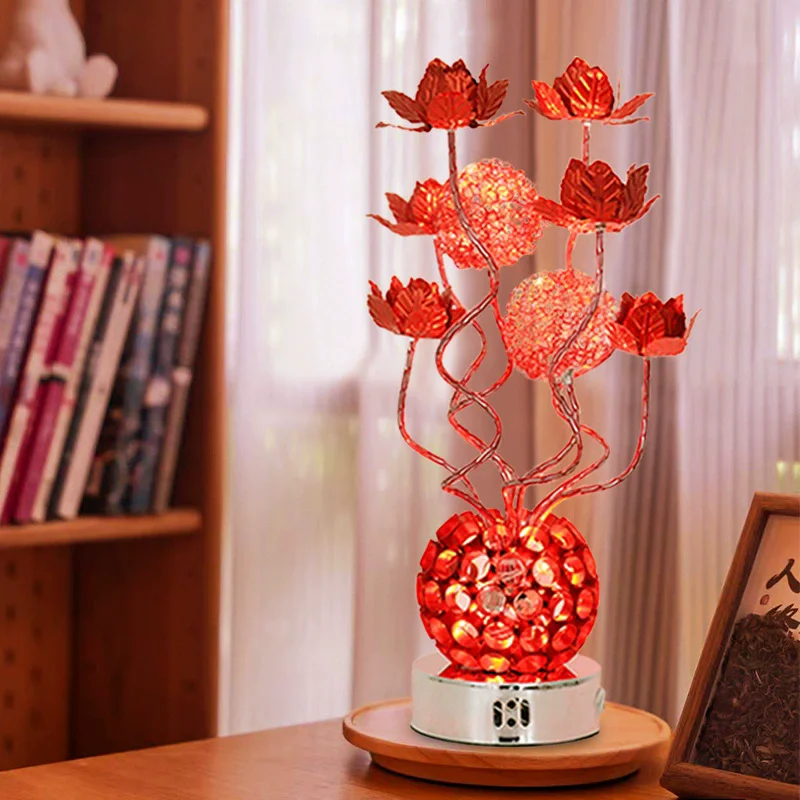 New Nordic Bedside Table Lamp Modern Handmade Aluminum Bedroom Desk Light Colorful Rose Festive Table Light