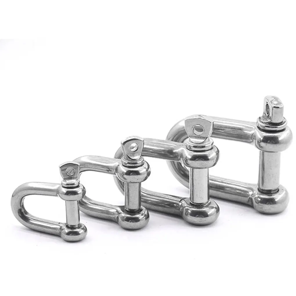 4x D-Type Stainless Steel Shackle For Simple And Easy Buckle D-type Design Easy To Use 304M8
