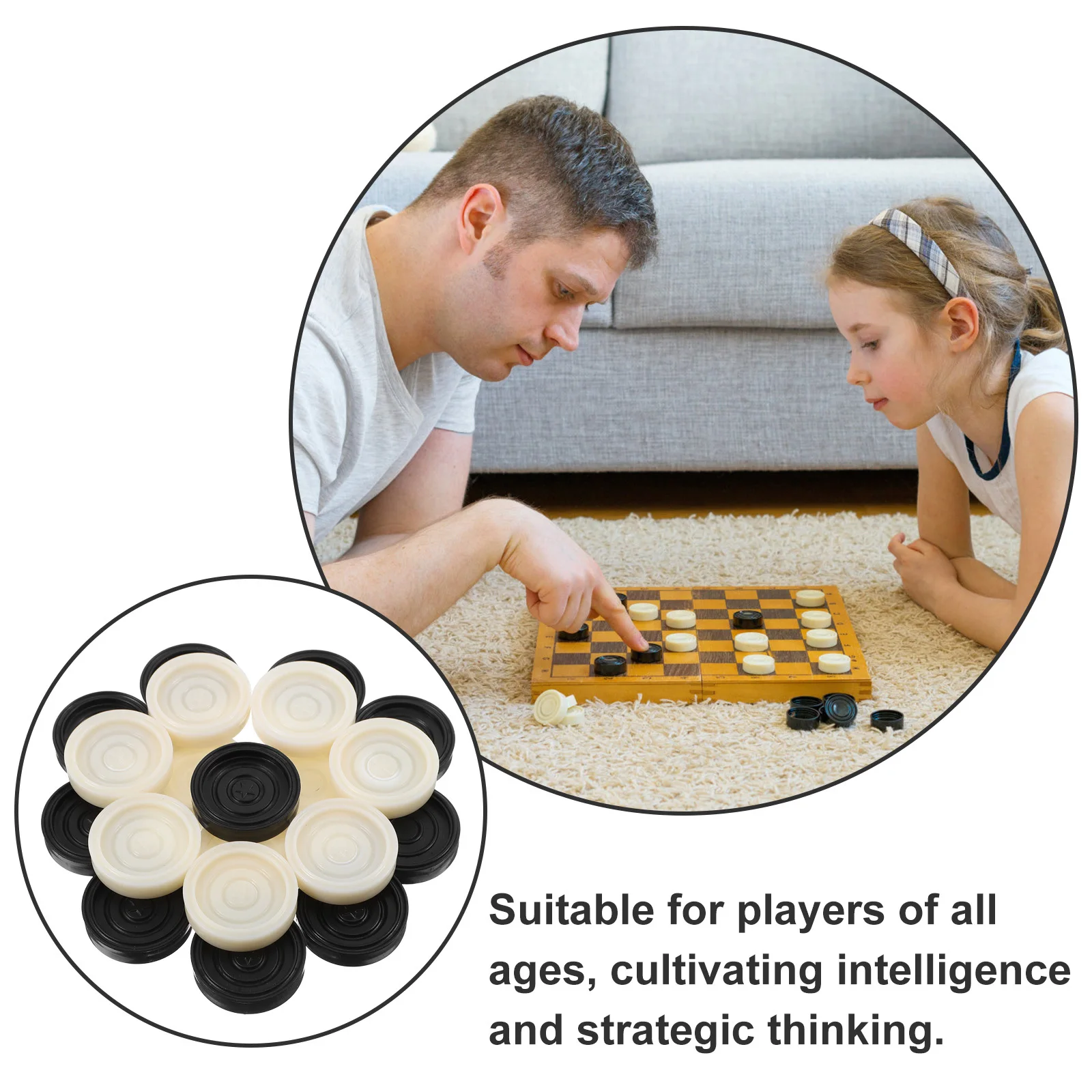 24 قطعة من القطع البلاستيكية لعبة الداما ملحقات الشطرنج لوحة مستديرة الرموز لاستبدال مجموعات الداما المنزلية #4