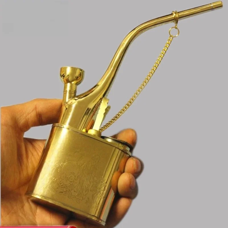 

Pure copper water pipe bag, dry filter, old-fashioned retro smoking , full set for men