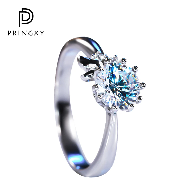 

PRINGXY New Flower Cubic Zirconia Diamond Ring S925 Sterling Silver Engagement Wedding For Women Girlfriend Gift Fine Jewelry