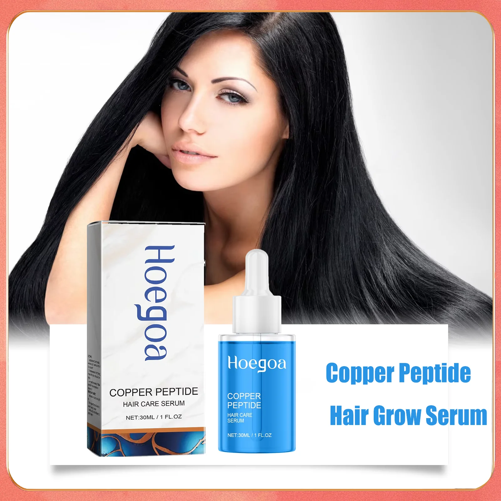 

Медная пептидная сыворотка для роста волос, предотвращающая алопецию, увлажняющая, сухие вьющиеся волосы, восстанавливающая, разглаживающая, уход за кожей головы, плотность, эссенция для волос