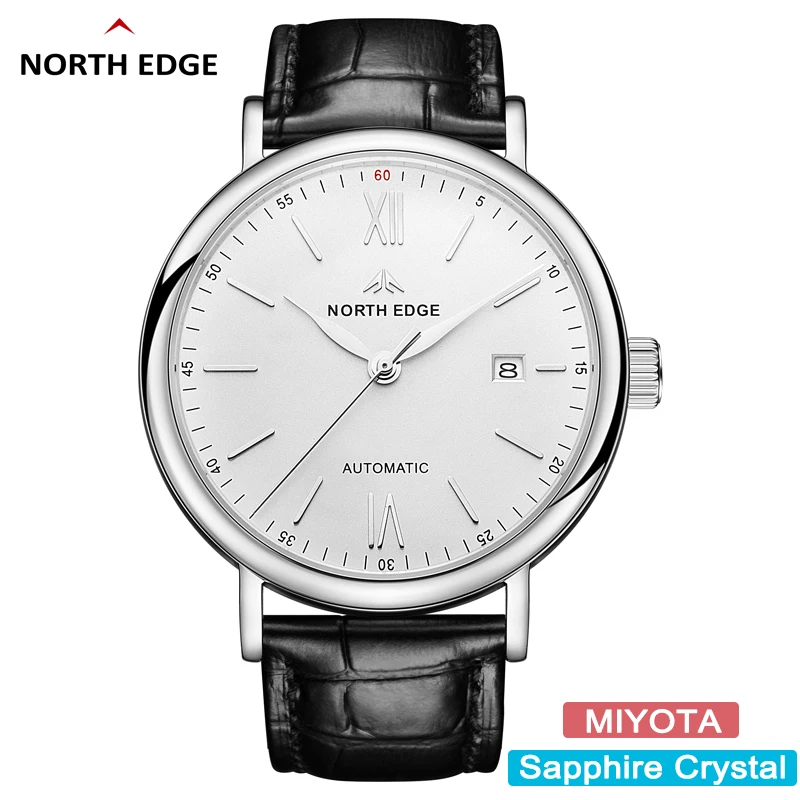 NORTH EDGE 2023 Men Mechanical Wristwatch Sapphire Automatic Watch Men's Stainless Steel Sports Waterproof Clock Reloj Hombre