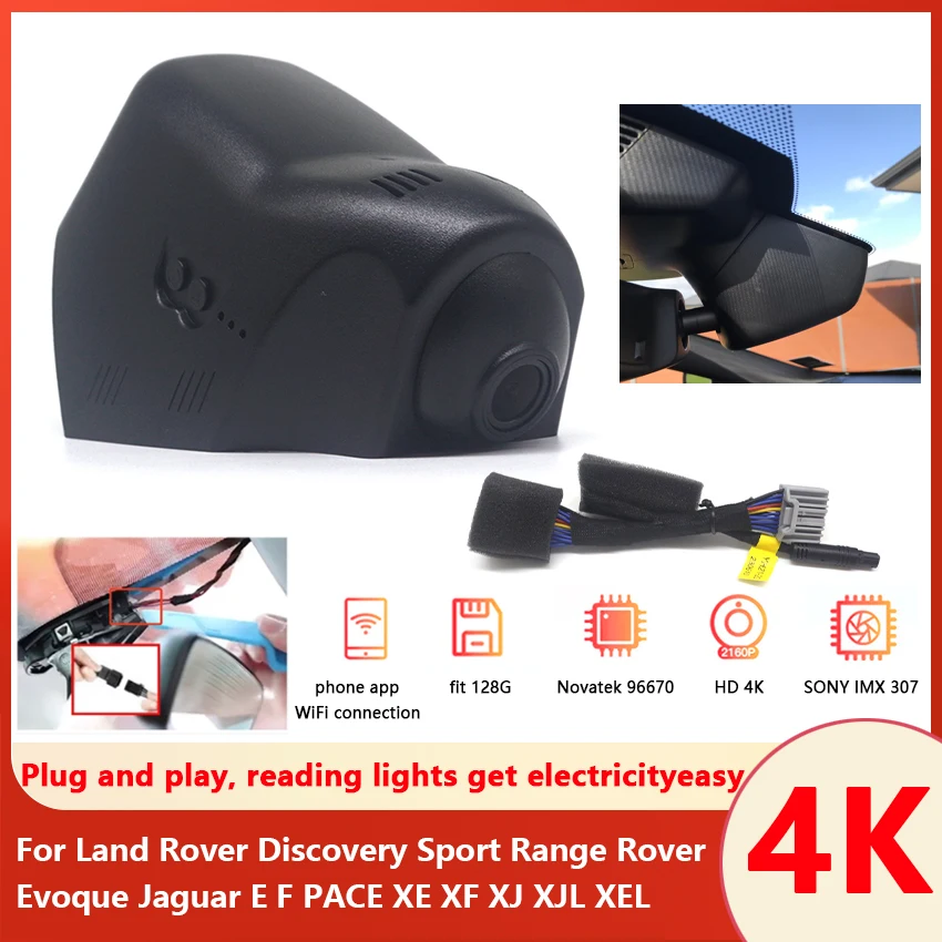 New! 4K Plug and play Car DVR Camera Dash Cam For Land Rover Discovery Sport Range Rover Evoque Jaguar E F PACE XE XF XJ XJL XEL