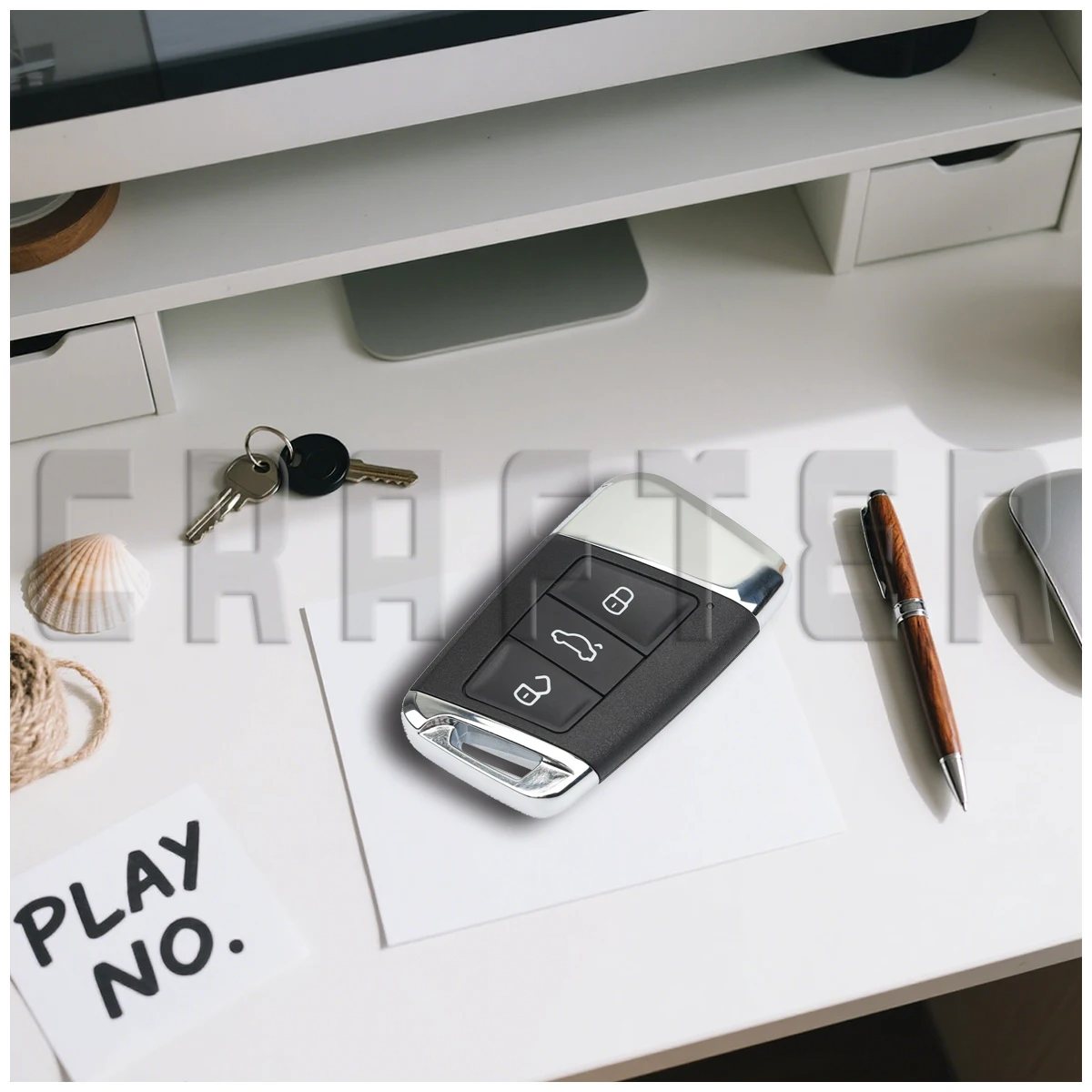 Chave artesãos 3g0959752 id mqb48 chip 433mhz chave de carro inteligente se encaixa vw volkswagen passat b8 skoda audi a7 keyless ir com corte chave