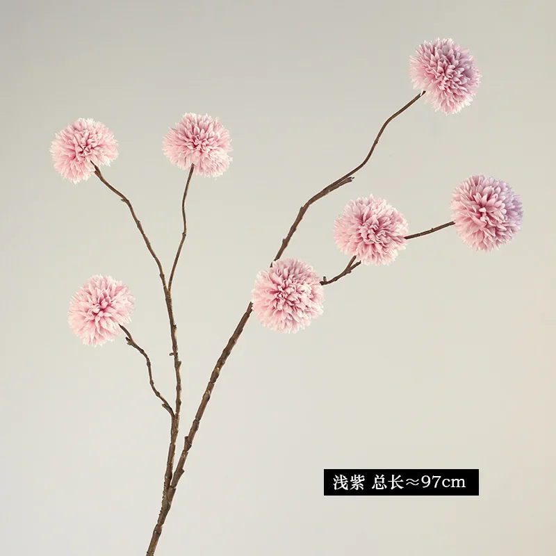 

Single Branch Artificial Flowers Dandelion Home Room Decoration Onion Ball Flower Wedding Scene Layout Outdoor Garden Decor