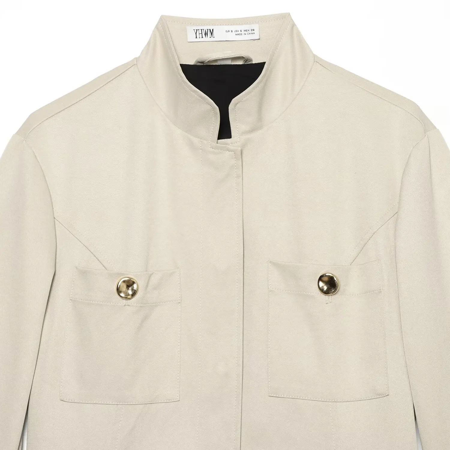 Fashionable Slim Fit Stand Collar Jacket Outerwear ZR Autumn New Arrival Women's Polyester Long Sleeve Standard Style Coat