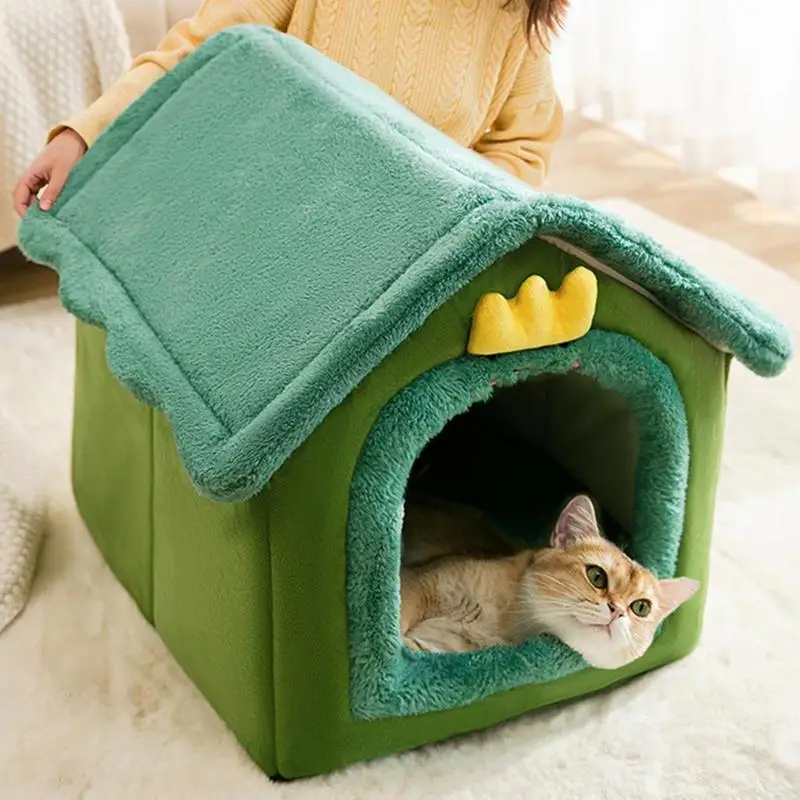 Cat House Winter Warm Pet Cave Bed Cat Basket For Small Dogs Warm Soft Cat Bed Mat Kennel Puppy House Deep Sleep Pet Bed  House