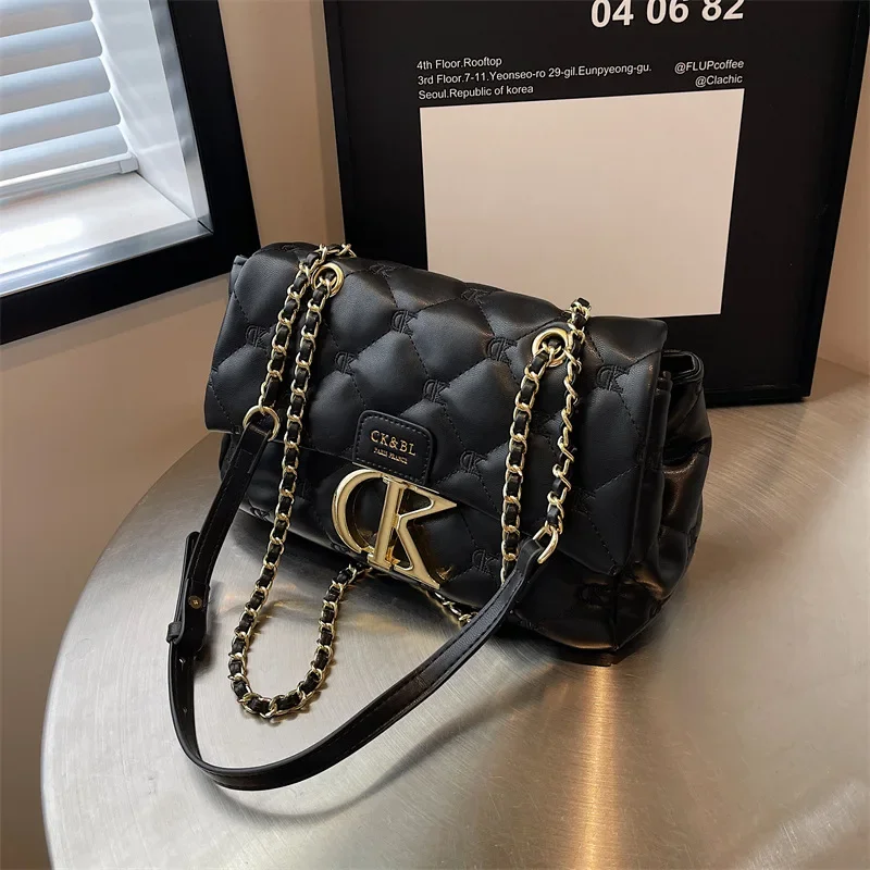 

2025 Women's Diamond-shaped Fashion Bag - Chain-Accented, Niche Letter Design, Single-shoulder/Underarm/Crossbody Style