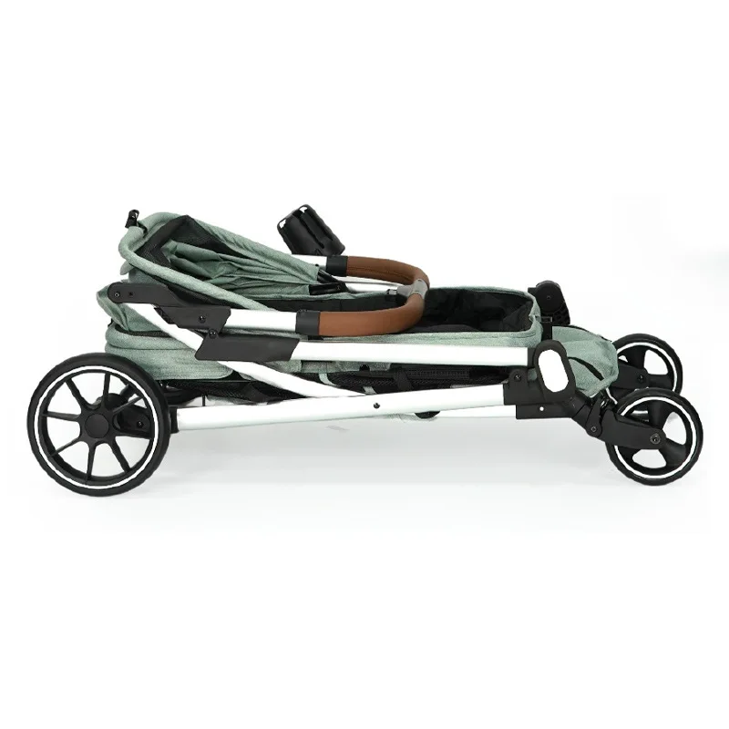2026 Wholesale Price Space Saving One Click Fold 4-Wheel Pet Stroller with 30kg Load Capacity Iron PA Material for Car Trunk Sto