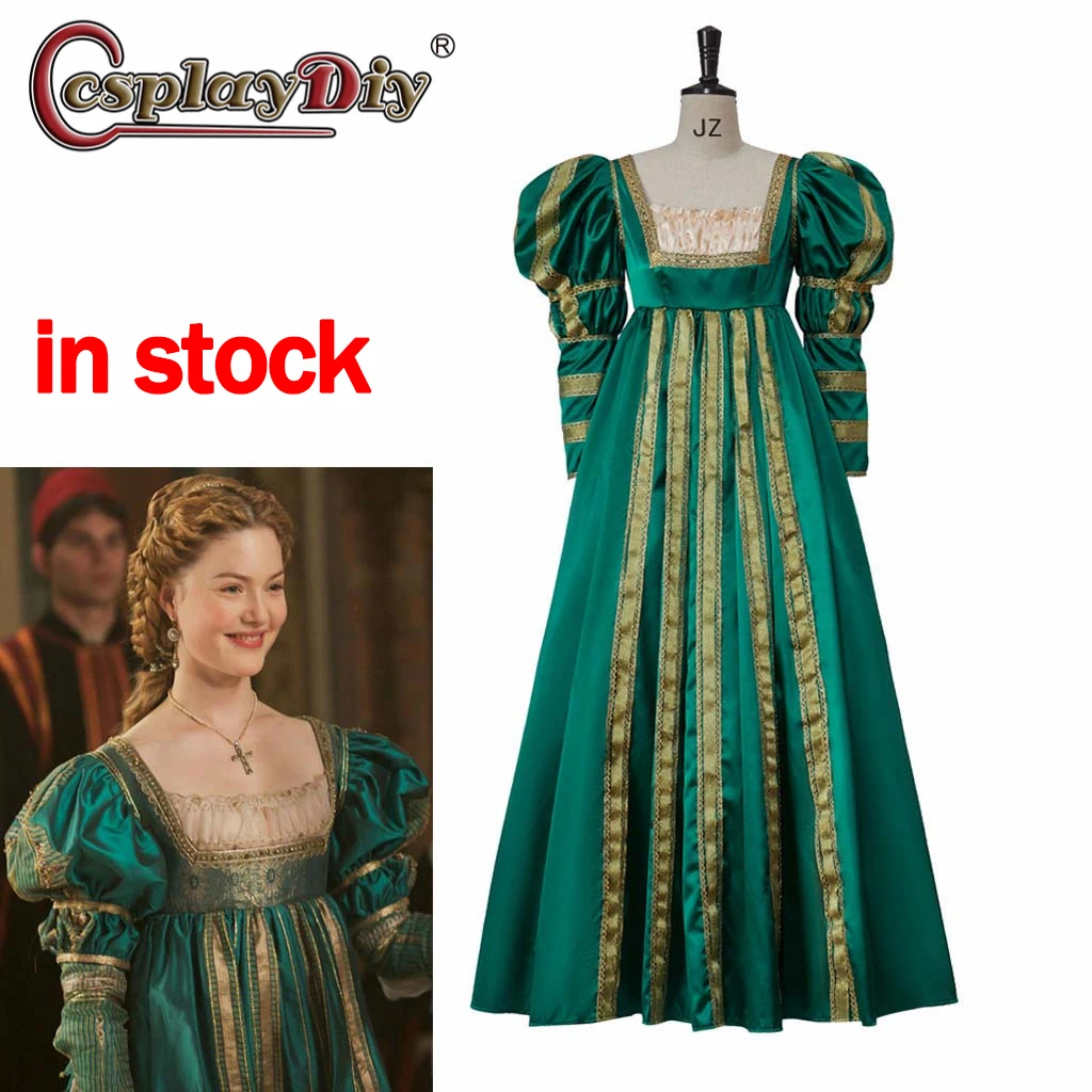 

Lucrezia Borgia Cosplay Dress Italian Renaissance Vintage Costume Historical Medieval Costume Dress High Waistline Ball Gown