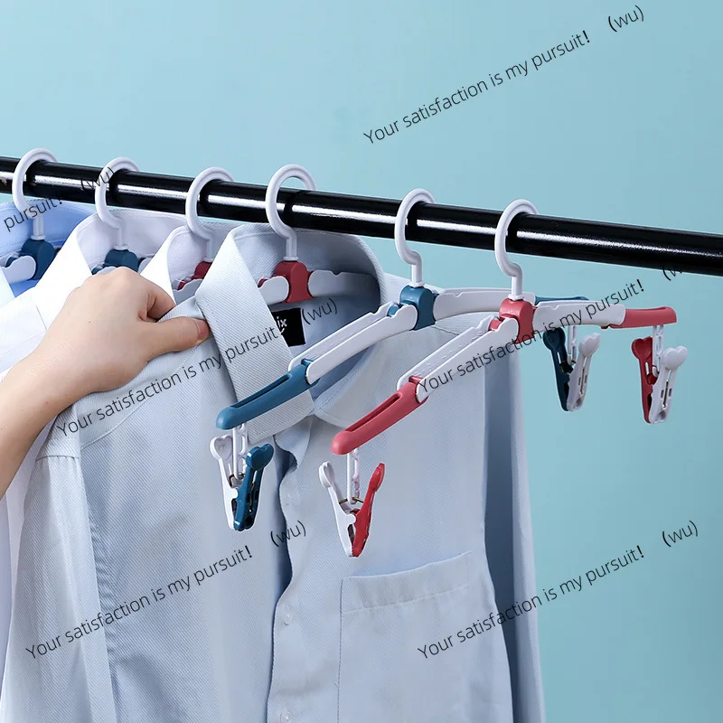 ZOCI-1PC Multifunctional Windproof Drying Rack with 2 Clips for Clothes Underwear Socks Candy-Colored Plastic Clothes Hanger