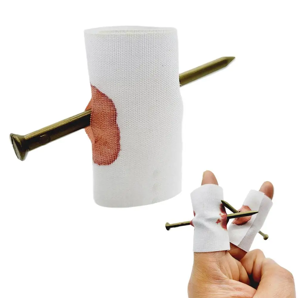 Wholesale Scary Fake Nail Through Finger Prank Toy Kids Novelty Magic Halloween Scare Trick Joke Toy Practical Fool Jokes Gags