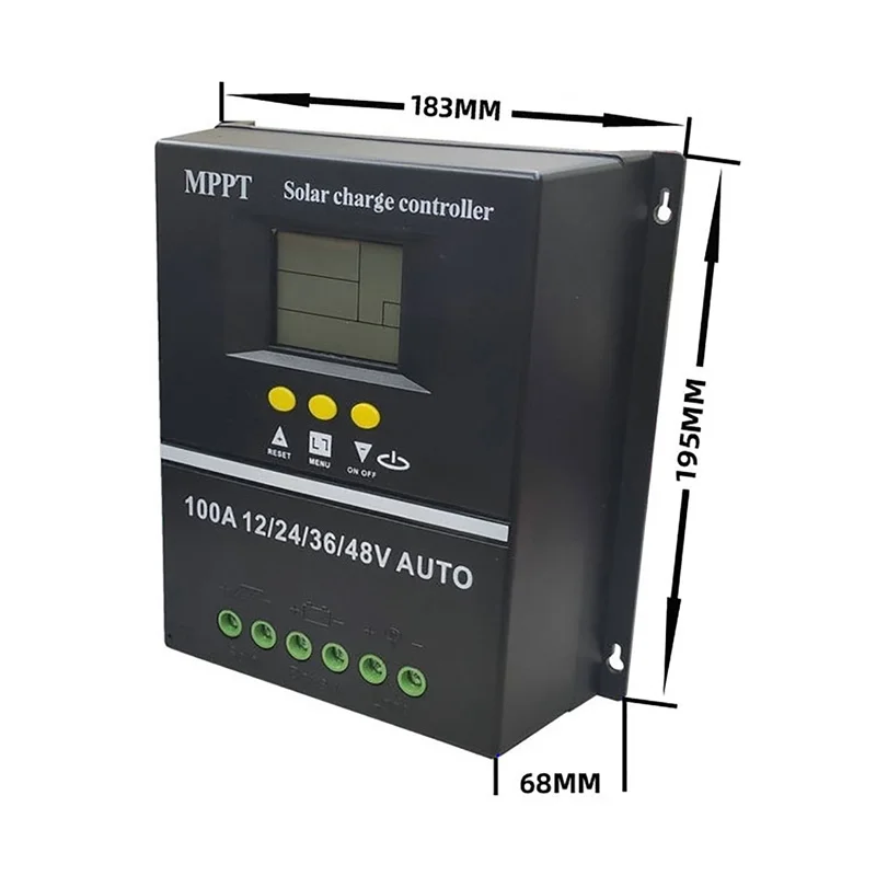 Imagem -03 - Mppt Controlador de Carga Solar Ferramentas Controlador Auto pv Carregador de Bateria com Lcd e Dual Usb 100a 80a 60a 12v 24v 36v 48v