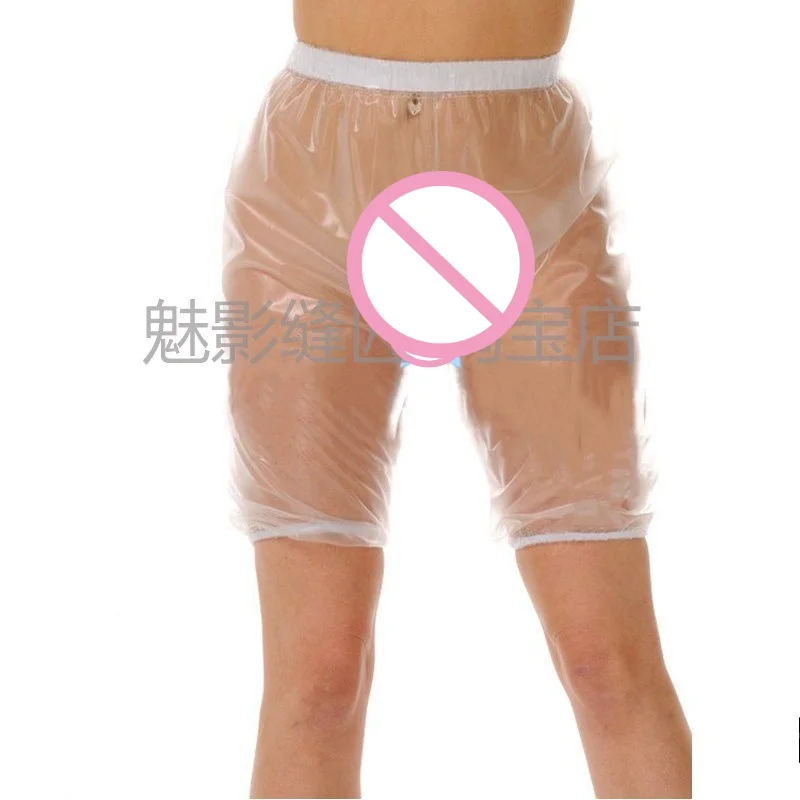 Pantaloni da Notte Sexy in PVC Trasparente Taglie Forti, Vita Elastica, Impermeabili, Antipioggia, Lunghi in Plastica, Morbidi, Flessibili, Casual, per il Relax