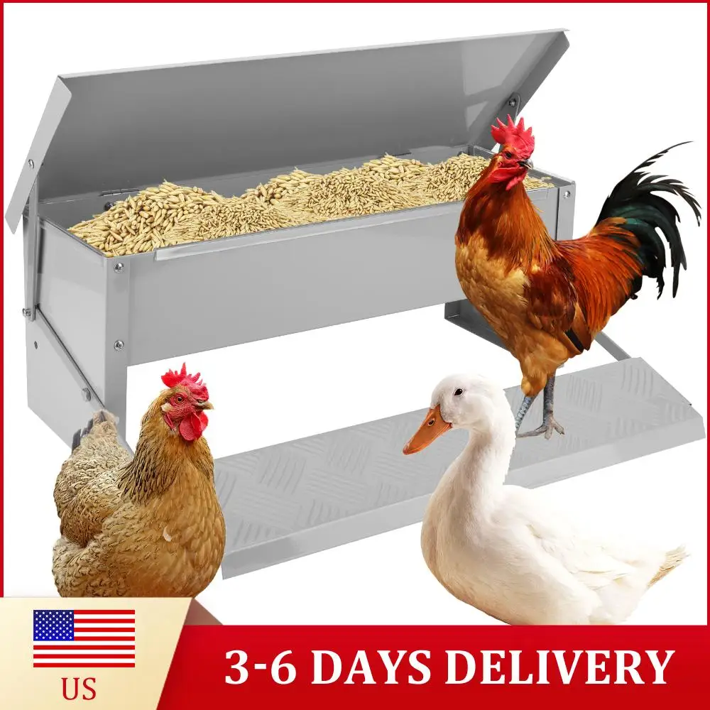 

Automatic Chicken Feeder Rat Proof Chicken Feeder Metal Chicken Feeder Suitable for Chicken Bantams Poultry Pheasants Etc