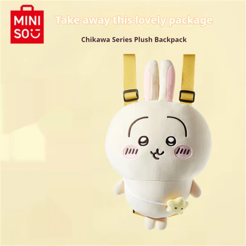 Miniso Plush Backpack Chiikawa Usagi Hachiware Toy Furry Bag Doll Soft Backpack Anime  Handcrafted Cute Aesthetic Birthday Gift