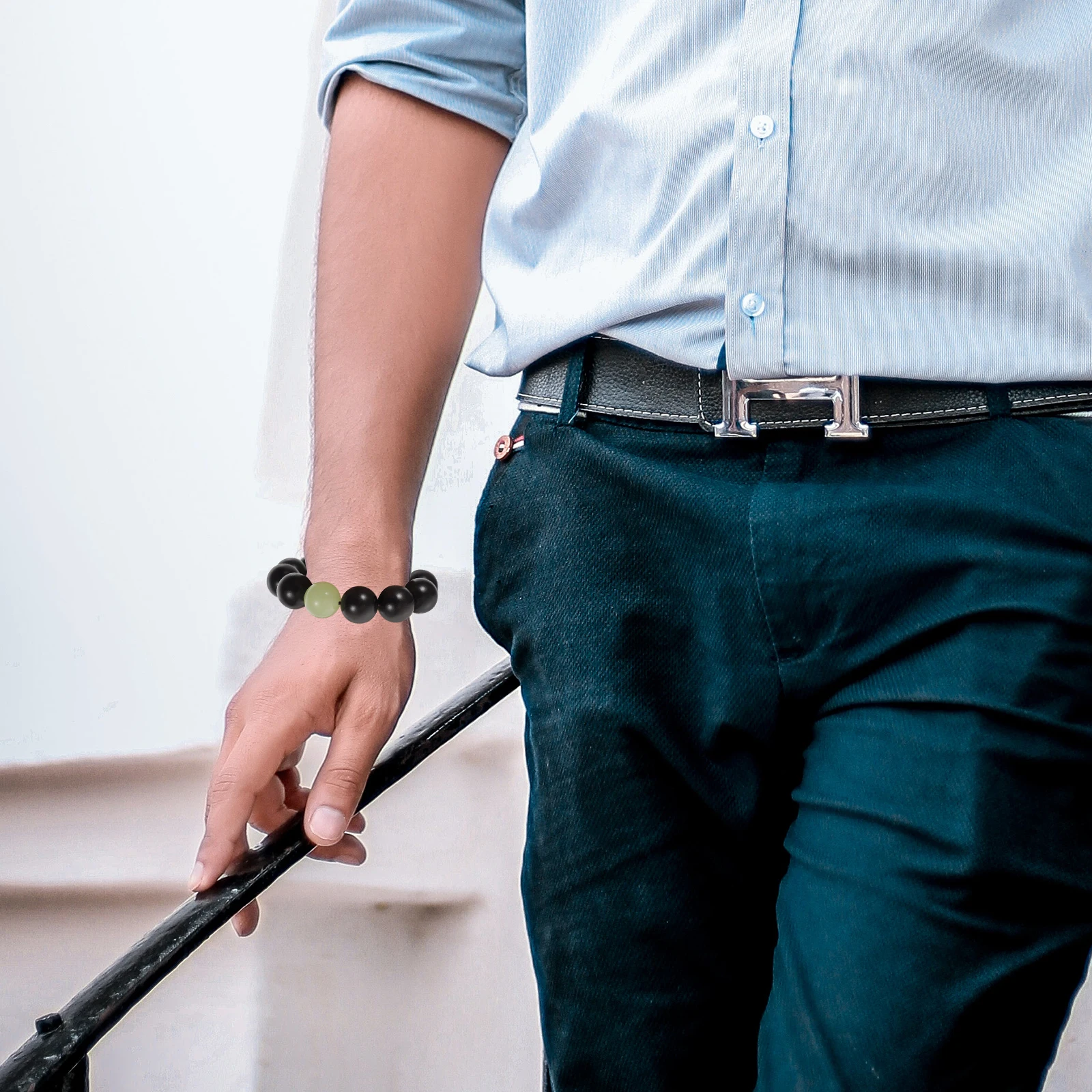 

1Pcs Ebony Beads Bracelet Vintage Durable Wood Beads Chain Jewelry Smooth Comfortable for Daily Wearing