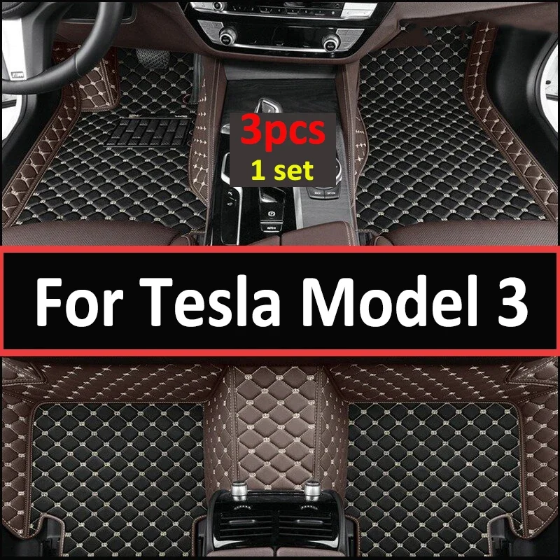 

Car Floor Mats For Tesla Model 3 2019 2020 2021 Custom Auto Foot Pads Automobile Carpet Cover interior accessories