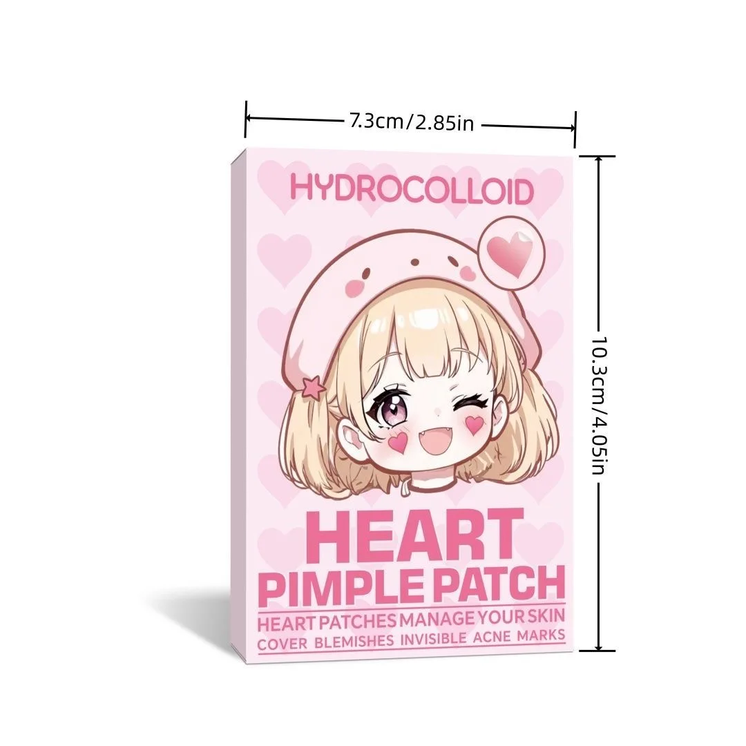 200Pcs Cute Pink Heart Pimple Patches, Hydrocolloid Invisible Blemish Cover For Daily Facial Skin Care
