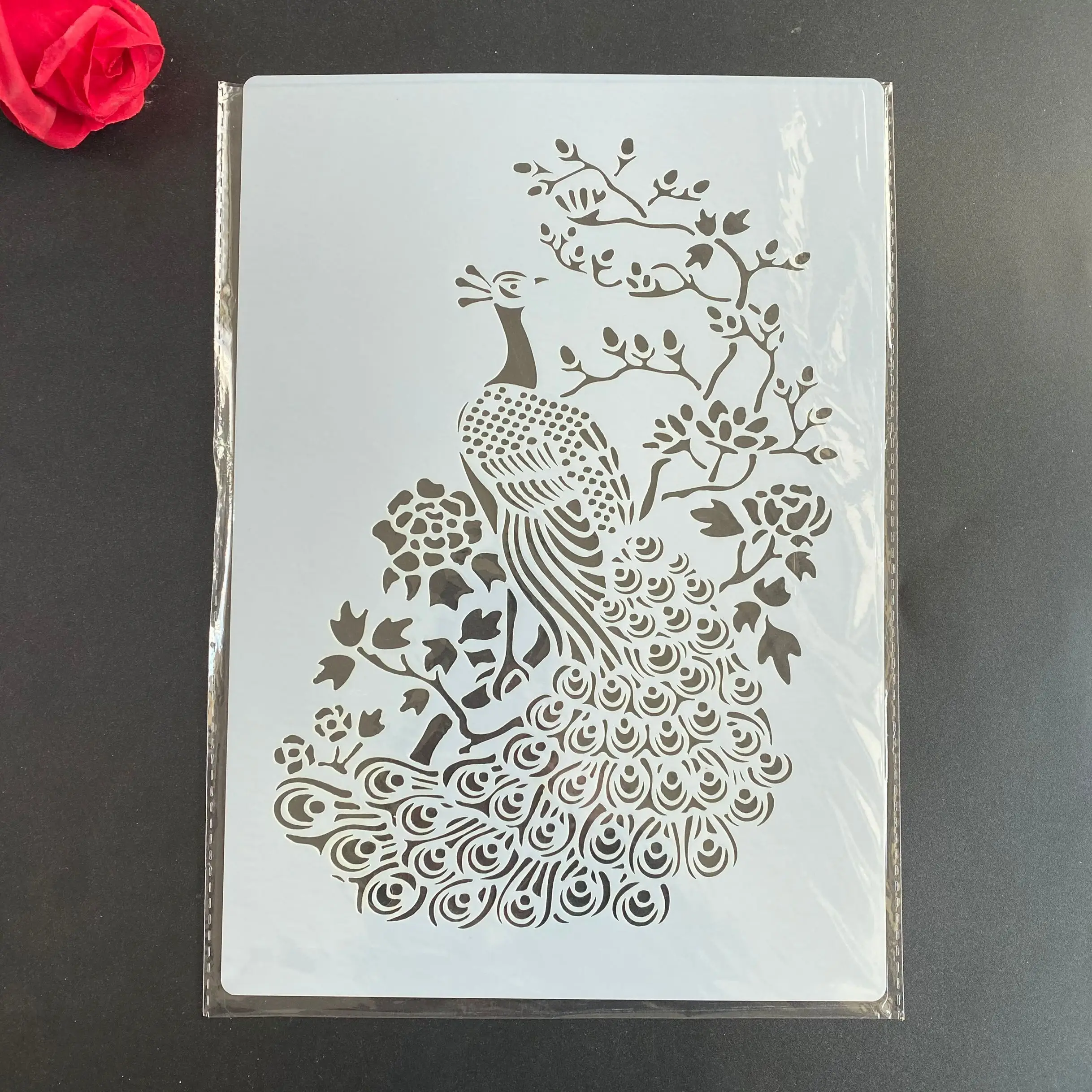 A4 size peacock animal DIY Stencils Wall Painting Scrapbook Coloring Embossing Album Decorative Paper Card Template,wall 29*21cm