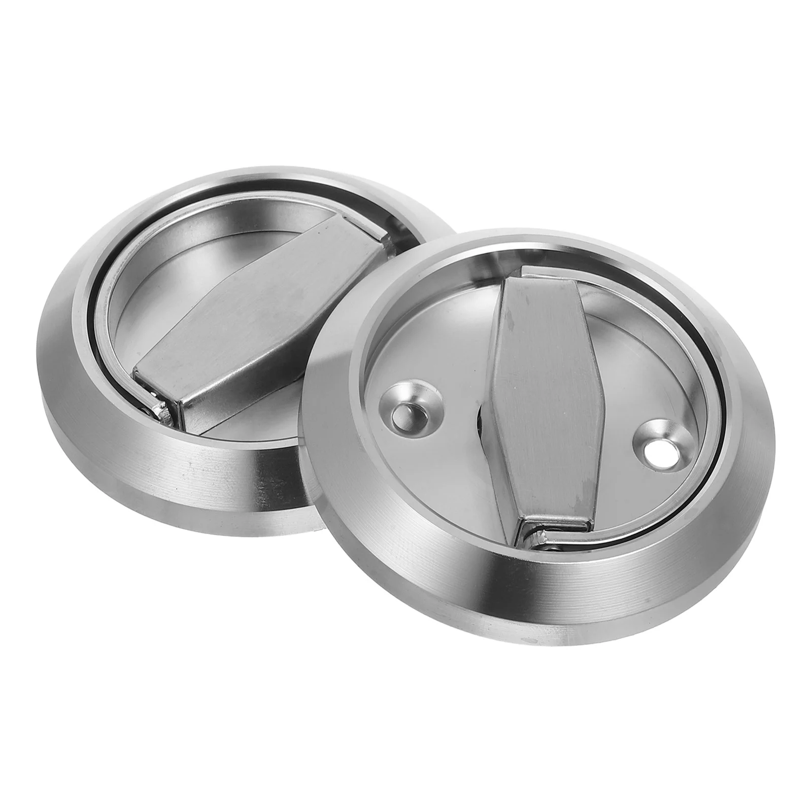 Drawer Pulls Invisible Folding Handle Ring Fire-proof Door 77X77X13CM Cabinet Knob Silver Stainless Steel