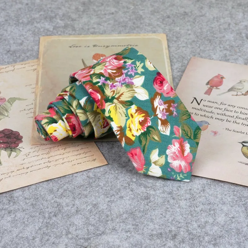 Krawatte mit Blumendruck für Männer und Frauen, schmale Krawatte für Hochzeit, lässige Herrenkrawatten, klassische Fischente, Anzüge, schmale Krawatten, Krawatte – Detail 24