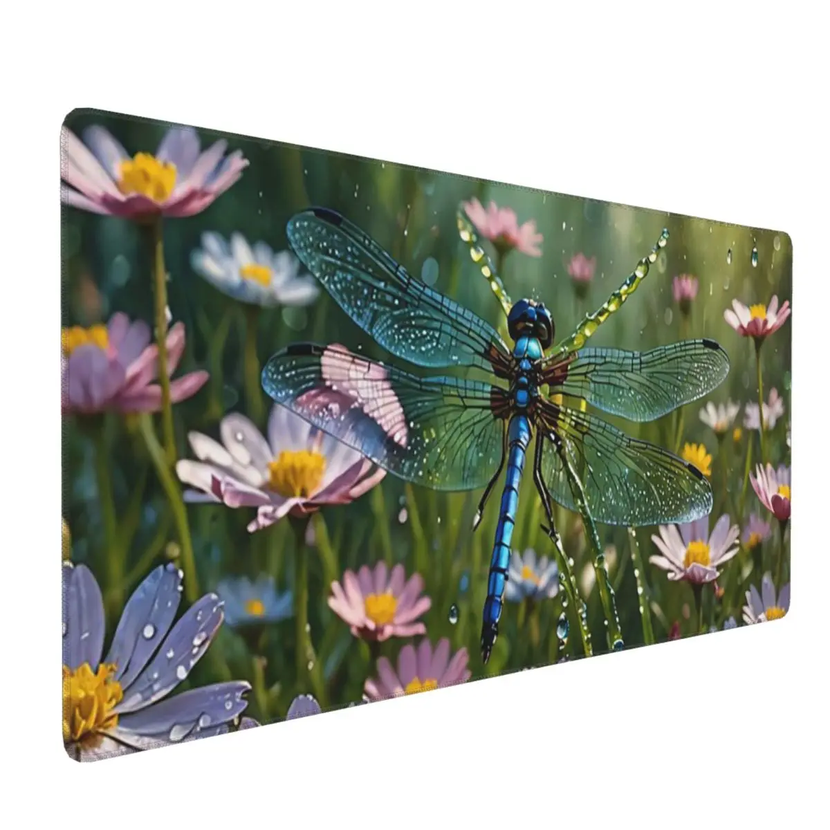 Large Mouse Pad Dragonfly And Daisy Flower Gamer PC Laptop Mats Keyboard Carpet Computer Gaming Office Accessories Desk Mat