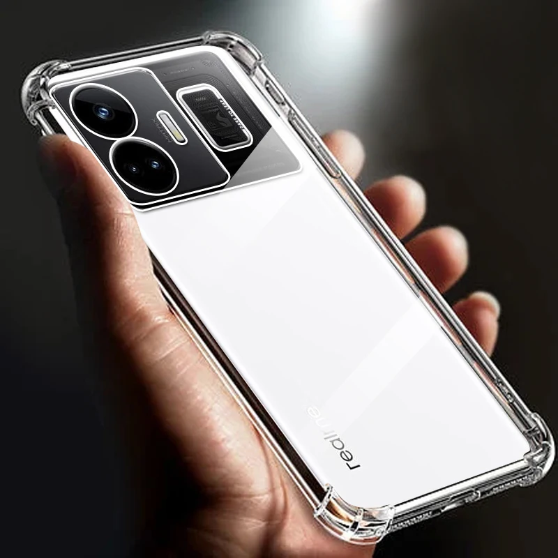 

Thickened Airbag Shockproof Clear Soft RMX3709 Phone Case For Realme GT3 case 240W 5G Transparent Back Cover Funda cases 6.74"