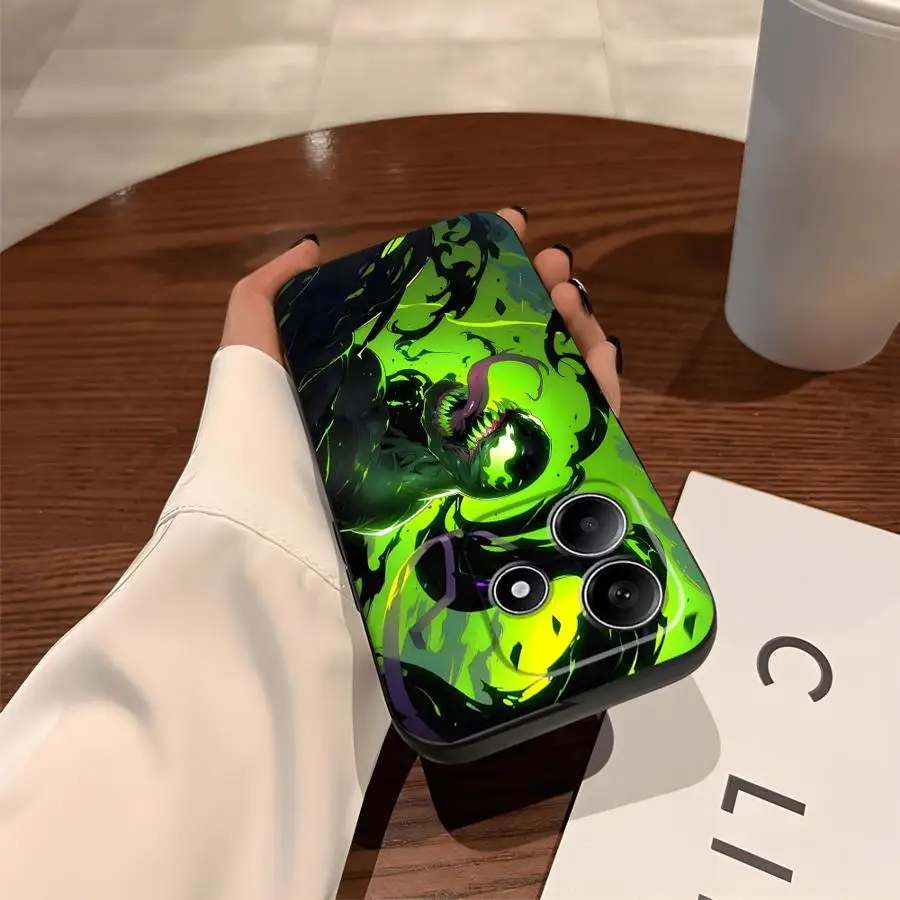 Case for Xiaomi Redmi Note 12s 11s 13 14 Pro Plus 10S 9S 7 8 9 10 11 12 Pro Black Soft Phone Cover Marvel Cool Venom
